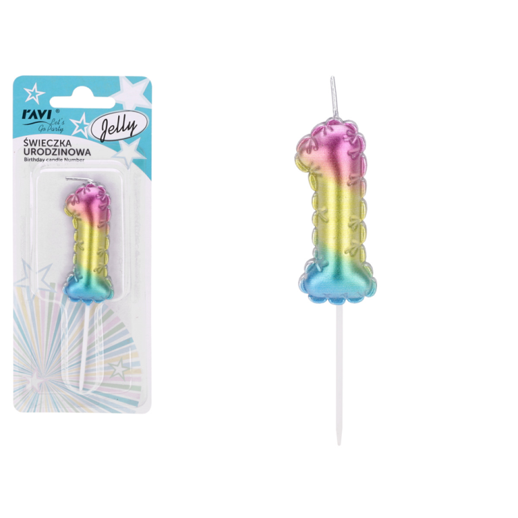 Świeczka urodzinowa JELLY Cyferka 1 RAVI